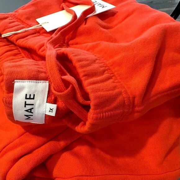 NWT MATE the Label Organic Red Fleece Relaxed Pocket Sweatpants - 1X - Picture 3 of 9